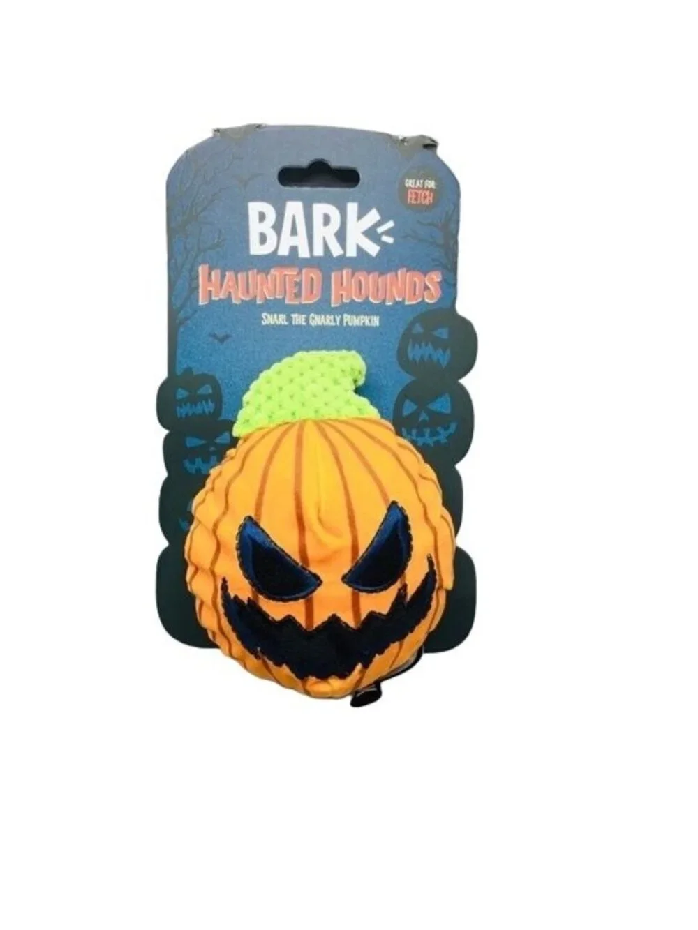 BARK Haunted Hounds Snarl the Gnarly Pumpkin Whip-N-Flip Stem